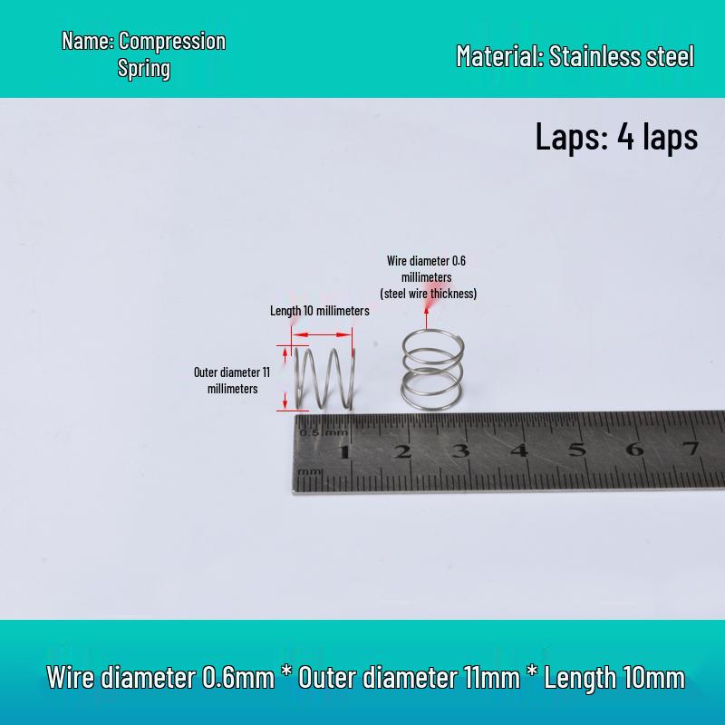 Y-förmige Edelstahl-Druckfeder, 0,6 mm Draht, 7-12 mm Außendurchmesser