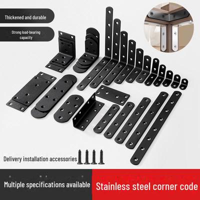 Stainless Steel L-Shaped Shelf Support Bracket, 90-Degree Right Angle Connector