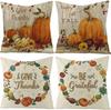 Thanksgiving Pumpkin Pillow Case Autumn Plant Flower Print Pillow Case Home Living Room Sofa Cushion Case