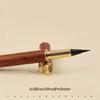 Sandalwood Brush Pen: Portable Calligraphy Soft Tip, Regular Script Ink Cartridge, Engravable Pen