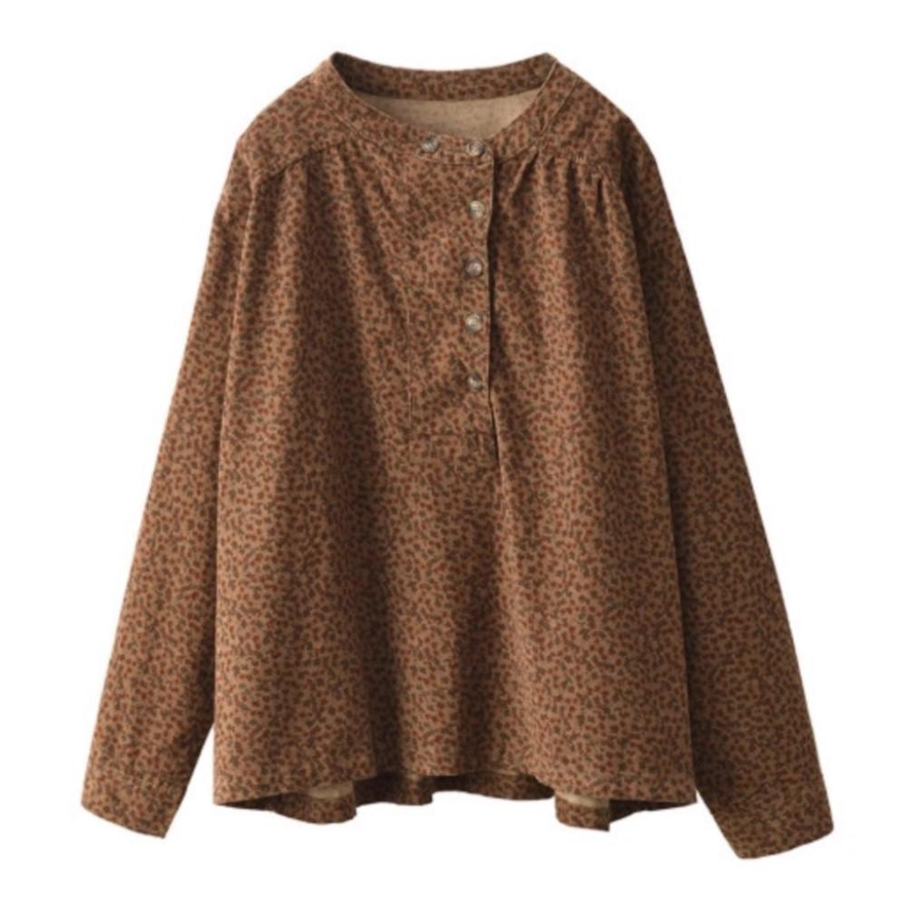 Johnature Cămăși Topuri Vintage din Catifea pentru Femei cu Guler Înalt și Mânecă Lungă Toamnă Stil Chinezesc Cămăși Femeie