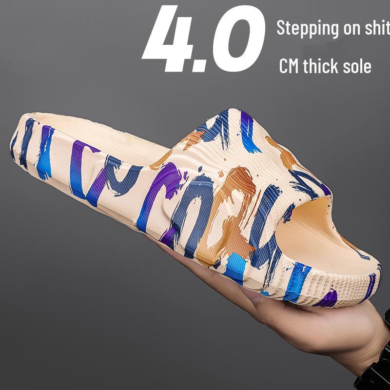 

Summer Men s Camouflage Thick-Soled Casual Slippers with Step-On Comfort 45/46