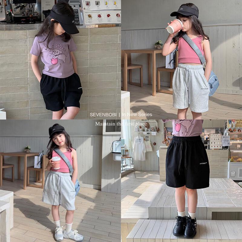 Girls  Korean Style Embroidered Casual Shorts 120 cm
