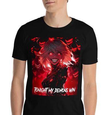 Heute Abend Meine Dämonen Gewinnen Horror Monster Gruselig Gothic Kurzarm Unisex T-Shirt