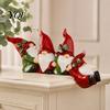 Resin Holiday Tabletop Figurines Christmas Table Edge Sitter Figurine, Tug of War Hanging Character Decor, Snowman Solid Ornaments Gnome Santa Corner