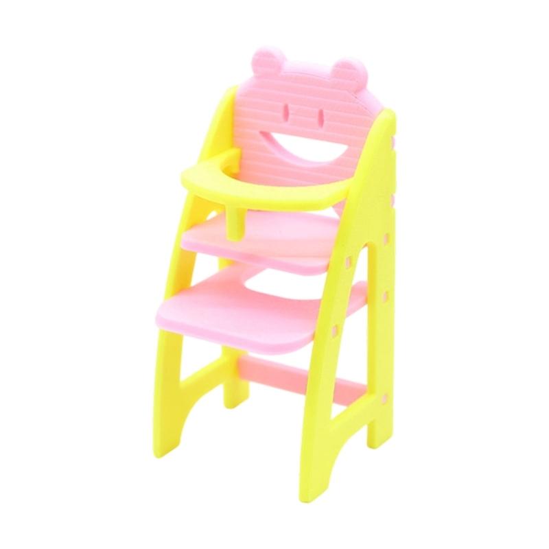 Realistic Plastic Dollhouses Baby High Chair 1/12 Scale Miniature Furniture Safe Childrens Gift