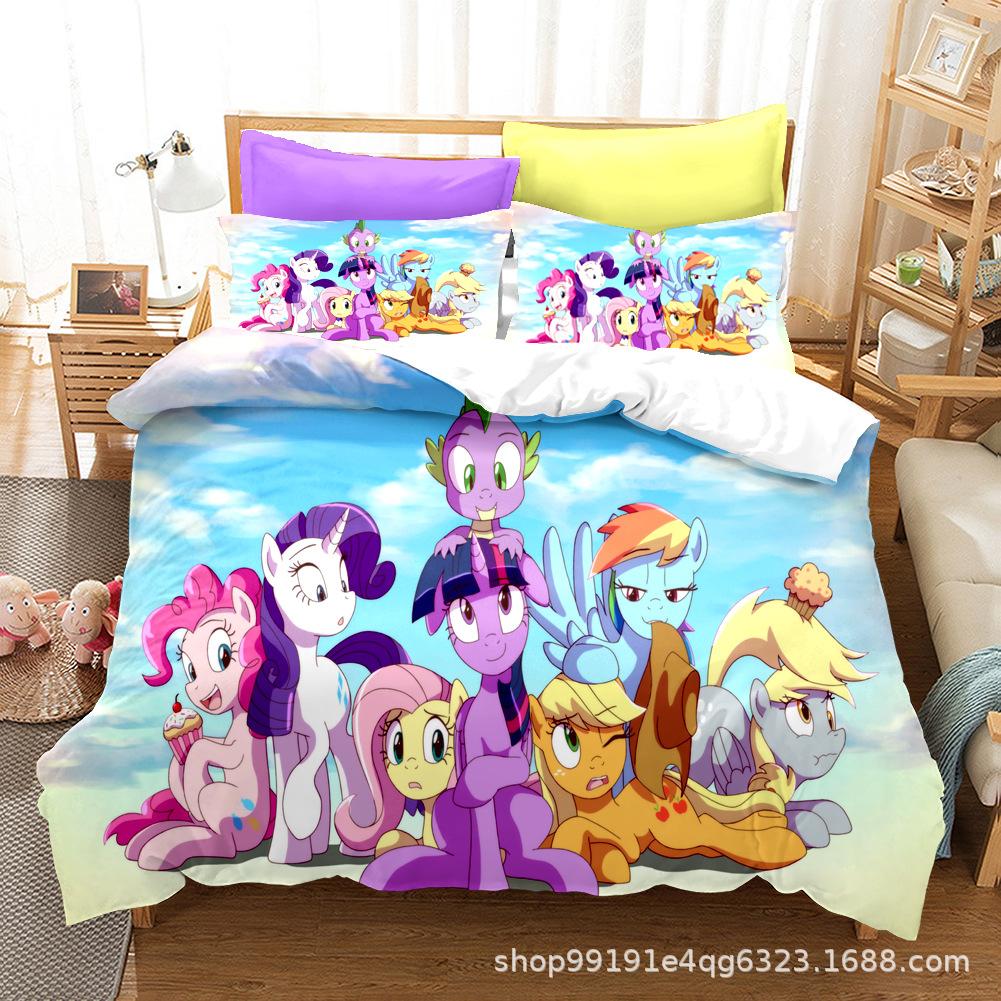 Sady povlečení My Little Pony Přikrývka Prošívaná přikrývka Přehoz na postel Povlak na peřinu Povlak na polštář Sady 2-3 kusů Dětské Velikosti pro dospělé Domácí dekorace