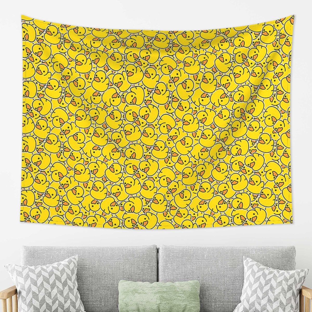 

Yellow Classic Rubber Duck Tapestry Decor Art Aesthetic Tapestries for Living Room Bedroom Home Wall Cloth Wall Hanging 74x94cm(29x37in)