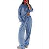 Europäische und amerikanische Damenbekleidung beliebt 2025 Herbst gestreiftes Langarmtop High-Waist-Hose Damenmode legerer Anzug