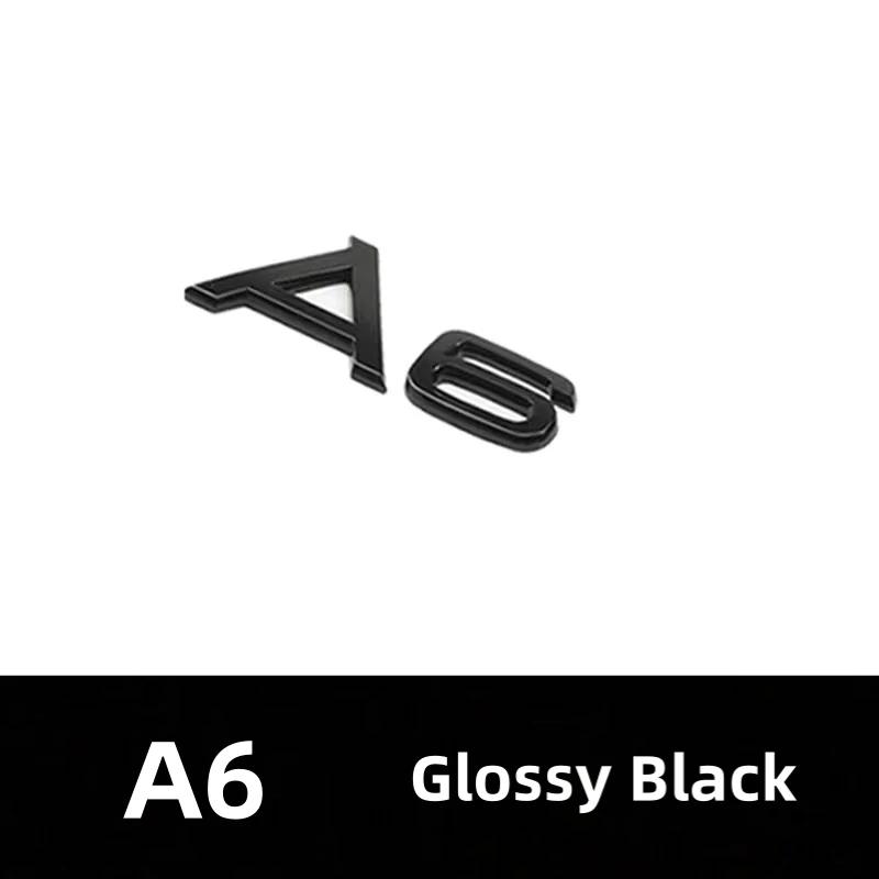 2026 Car Rear Trunk Emblem Sticker For Audi A3 A4 A5 A6 A7 A8 Q3 Q5 Q7 Original Size Quarrto Sline Emblem ABS Black Refit Accessories