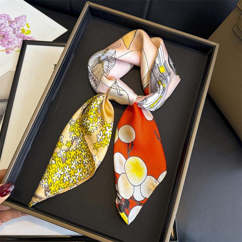

Print Scarf Turban Hijab Luxury Female Wraps Headscarf Handkerchief Bandana Fashion Neckerchief Headband Shawl Windproof Square 70x70cm