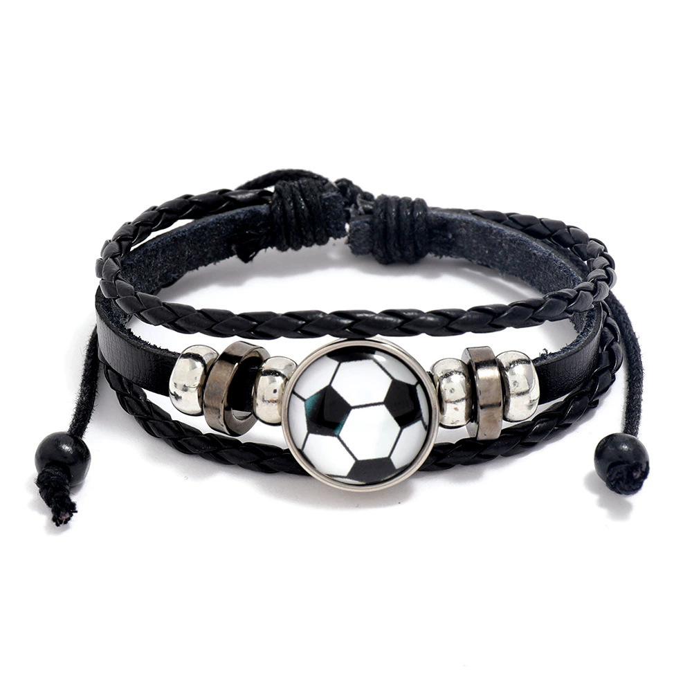 Football decorative woven leather bracelet, fans World Cup commemorative gift