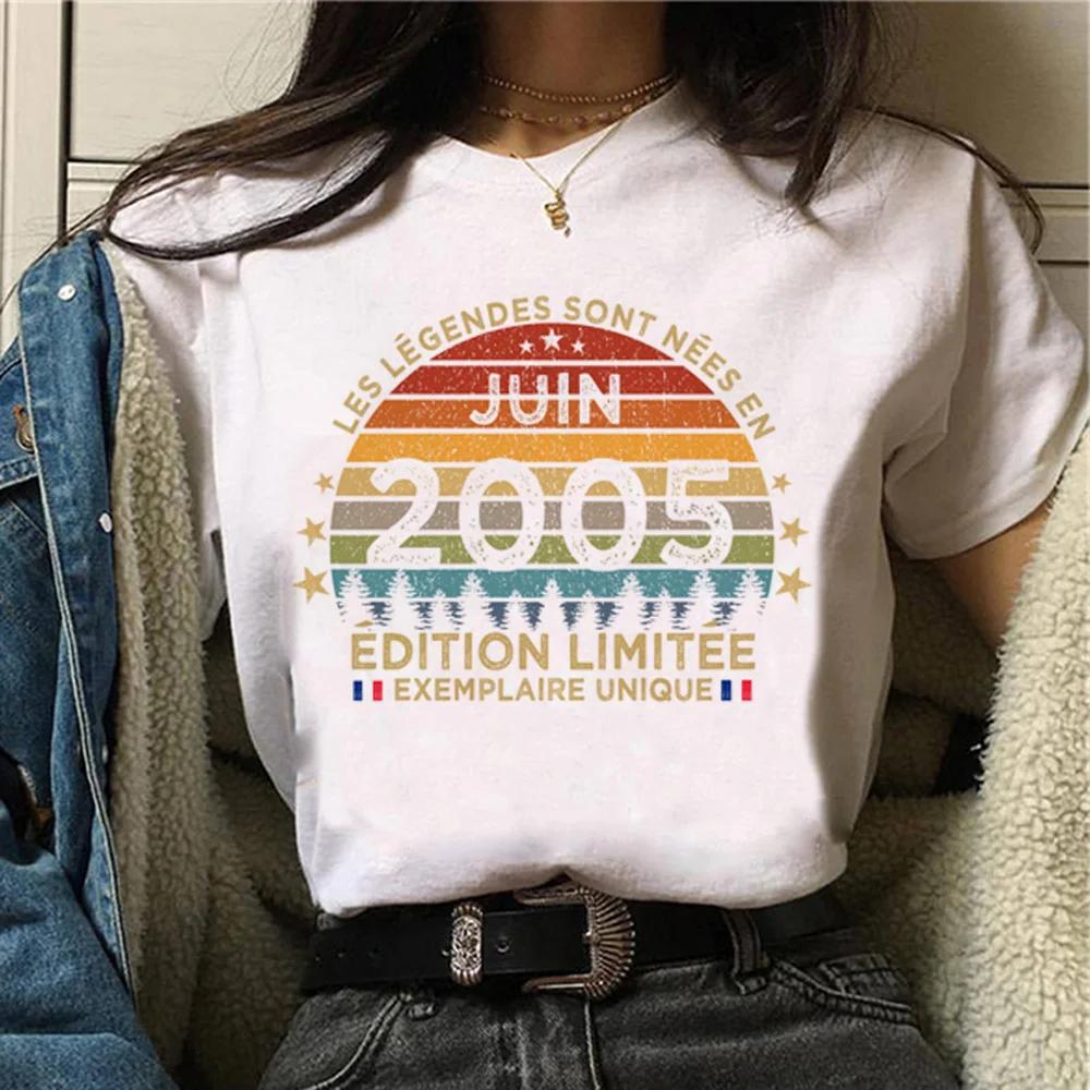 

18 Ans Years Birthday Print Womens Oneck Short Sleeve T Shirt Oversize Funny Comic Graphic Streetwear Clothing Y2k Tops S