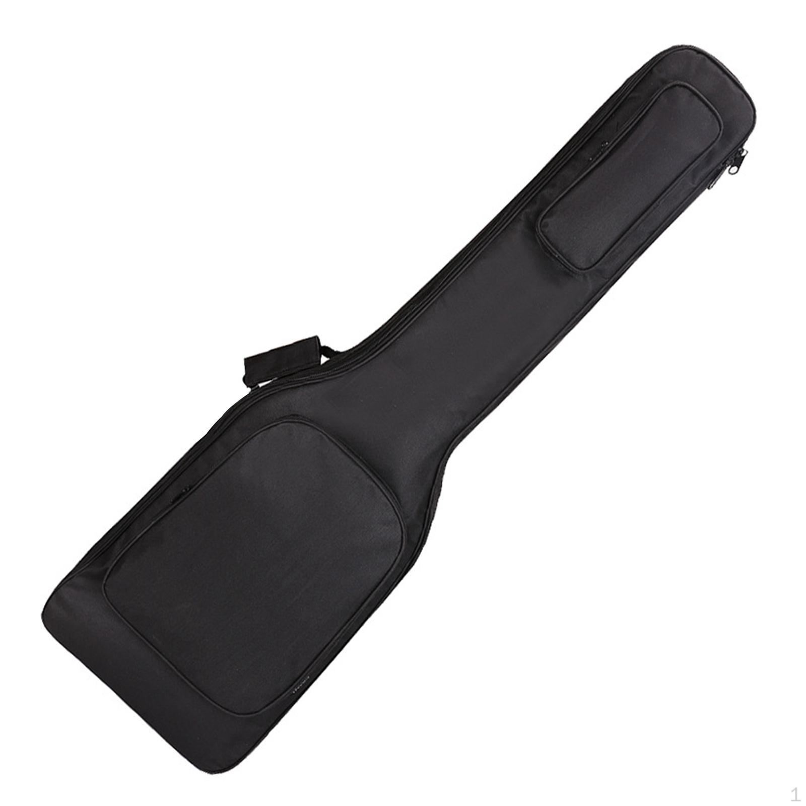 

Electric Guitar Case Double Straps Pad with Pockets Organizer Bass Bag for Concert чорний