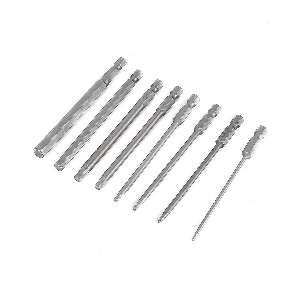 Lega di acciaio 8 pezzi X punte a testa esagonale magnetiche 1,5 mm, 2 mm, 2,5 mm, 3 mm, 4 mm, 5 mm, 6 mm, 8 mm