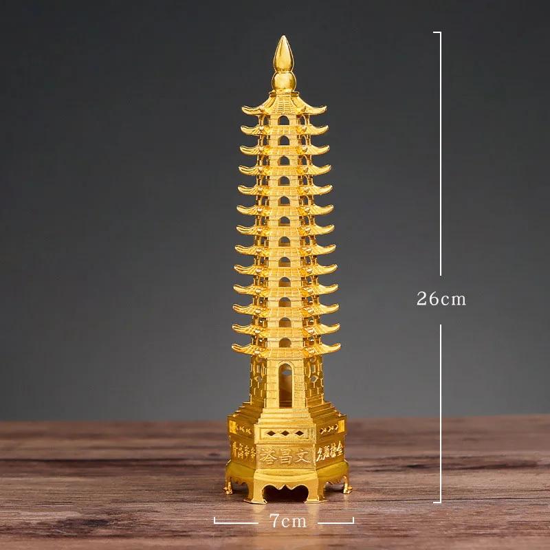 Zinc Alloy 3D Model, Chinese Wenchang Pagoda Tower Crafts, Statue Souvenir, Home Decoration, Metal Handicraft