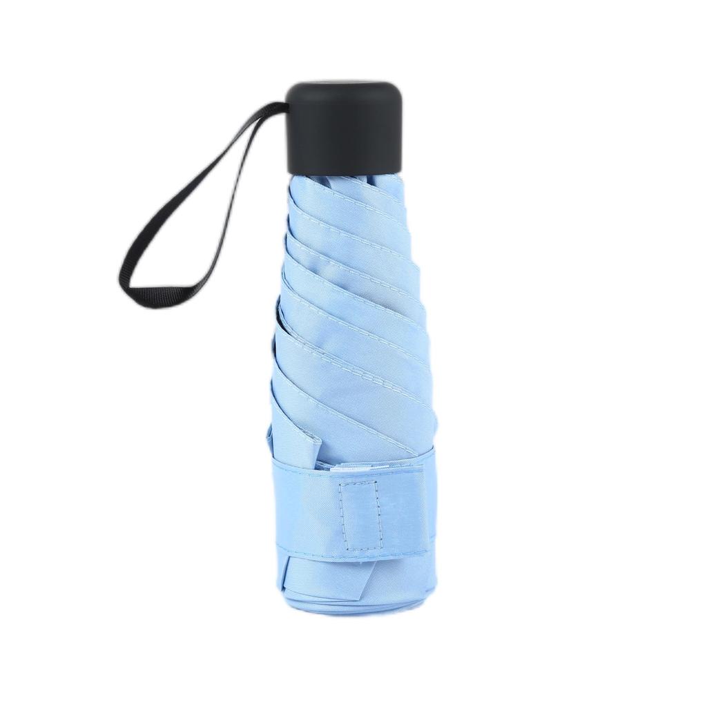 Kompakter UV-Schutz-Doppelnutzungs-Schirm für Sonne und Regen, Tragbarer Falt-Sonnenschirm mit aufgedrucktem Design