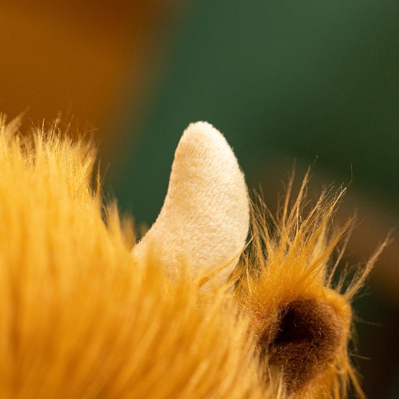 20CM Simulation Kyloe Round Highland Cow Animal Plush Doll Soft Stuffed Highland Cow Cattlle Plushie Gift