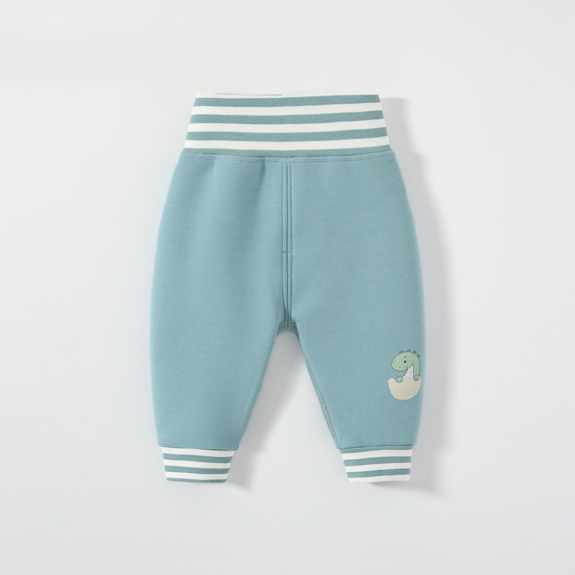 

Детские флисовые теплые брюки с мультяшным принтом 2025: С высокой талией, с открытой промежностью, для мальчиков и девочек 0-3 лет 80