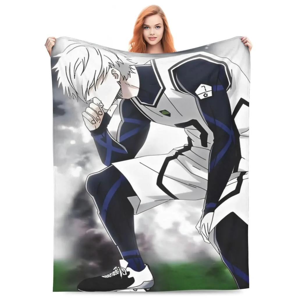 Blue Lock 2 Blankets Manga Anime Plush Novelty Breathable Throw Blanket for Home Restaurant Spring/Autumn