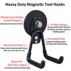 ULIBERMAGNET Large Magnetic Hooks, Strong Heavy-Duty Magnetic Hooks for Power Drills, Brooms, Garden Tools, Pegboards, Garage, Workshop, and Hardware,