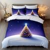 3-teiliges verträumtes Weihnachtsnacht-Himmel Bettwäscheset Polyester Glänzender Sternendruck Queen-Size Schlafzimmer für Erwachsene Geschenk