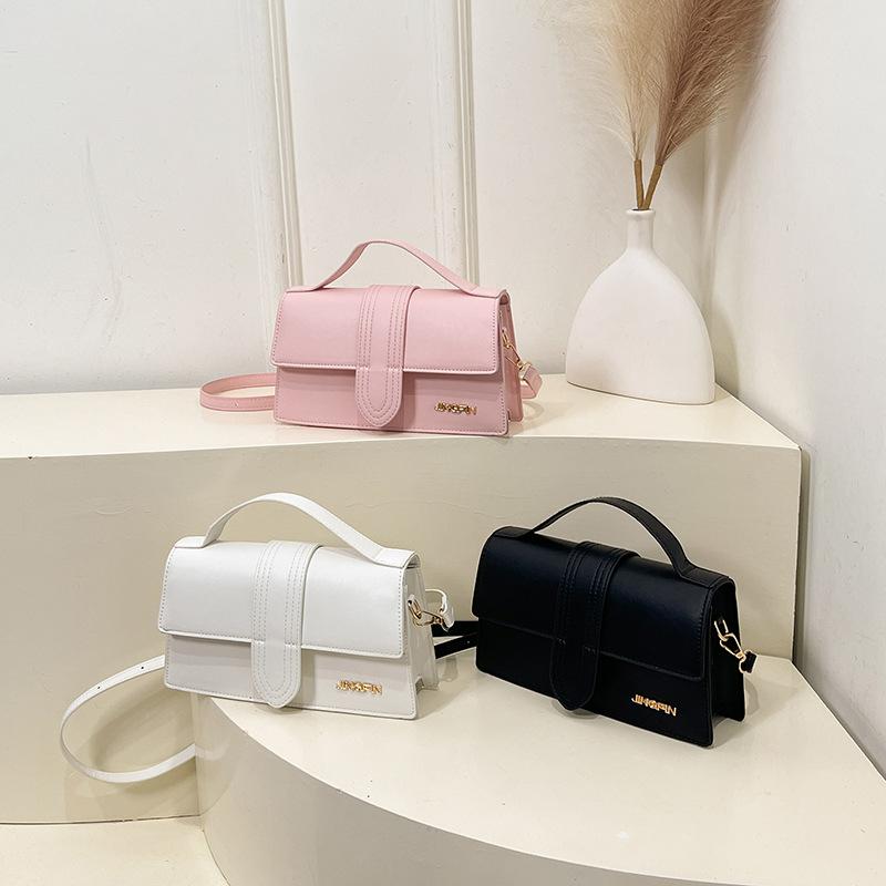 Borsa a Spalla Minimalista in Ecopelle Quadrata alla Moda Borsa a Tracolla per Donna