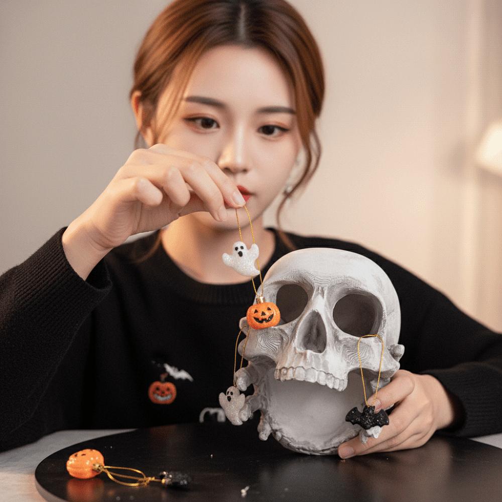 Realistic Gothic Skull Key Holder Multifunctional Halloween Resin Craft Bedroom