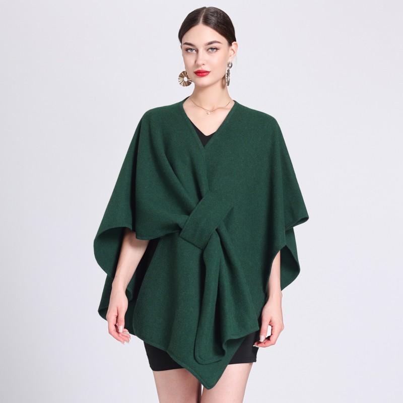 Womens Oversized Knit Shawl Cape Cardigan Warm Loose Outerwear Winter Street Style
