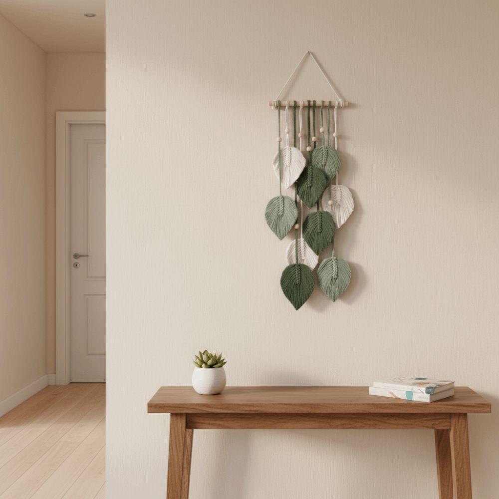 Cotton Rope Leaf Macrame Wall Hanging Boho Style Bohemian Wall Decoration  Home Wedding Decor