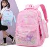 Large Capacity Nylon School Backpack For Grades 3-6 Cute Anime Cartoon Print