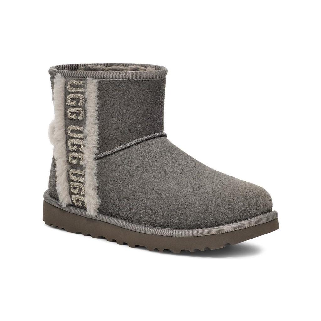 UGG Classic Mini Round Toe Short Snow Boots Women Boots Gray 1153473-CHRC