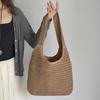Fashi Rattan Women Shoulder Bags Woven Female Handbags Large Capacity Summer Beach Straw Bags Casual Tote Purses