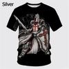 Fashionable Retro Templar 3D Printed Men's T-shirt Summer Casual Street Wear Couple T-shirt Short Sleeved Top