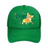 Playful Corgi Sister Paw Love Graphi Mesh Baseball Cap Polyester Forward Observations Hat Adjustable Golf Hat Summer