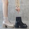 Women Fashion Boots 35-40 New Mesh Hollow Breathable Zipper High-heeled Short Boots Summer Thin Section Of The Short Cold Boots
