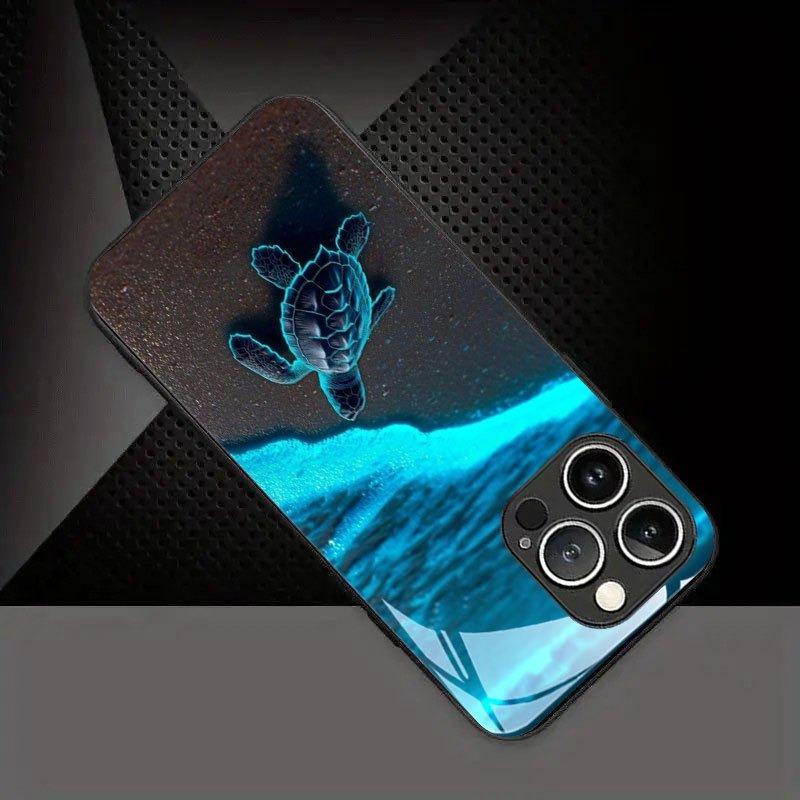 Fluorescencyjne Etui ze Szkła Hartowanego z Wzorem Żółwia Plażowego Na iPhone 17 16 15 14 13 12 11 Pro Max 17 Air 7 8 Plus XR XS X Pokrowiec