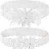 European & American Bridal Chiffon Flower Rhinestone Garter