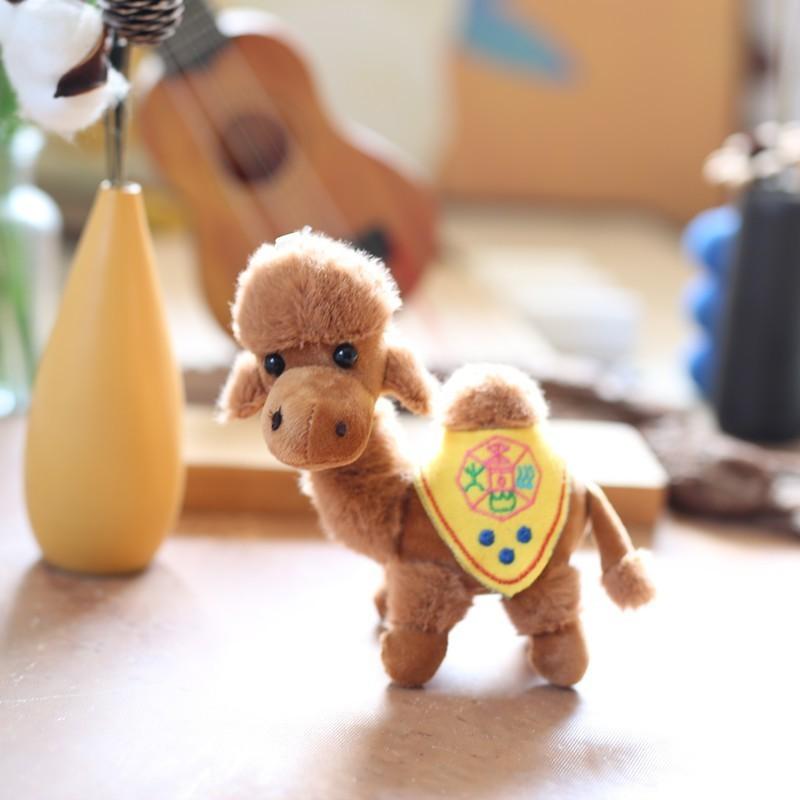 Cute Desert Camel Plush Keychain Toy Mini Stuffed Animal Doll For Children