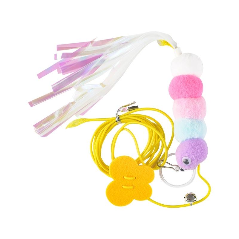 Elastic Feather Cat Teaser with Bell & Mouse for Door Hanging