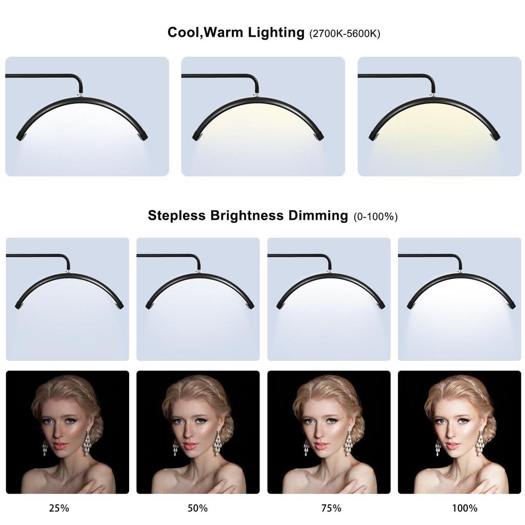 Багатокутна beauty-підлогова лампа для салону: Освітлення для вій, манікюру, тату, брів та обличчя