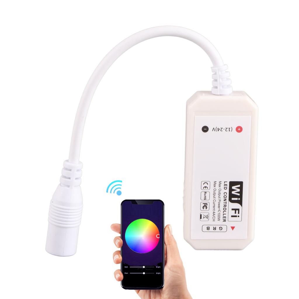 WiFi RGB Controller DC12-24V für farbige LED-Streifen per Smartphone-App-Steuerung