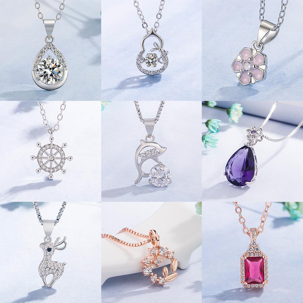 925 Sterling Silver Necklace Pendant Dolphin High Quality Chain For Women Luxury Fashion Wedding Engagement Jewelry Party GiftsGood Product