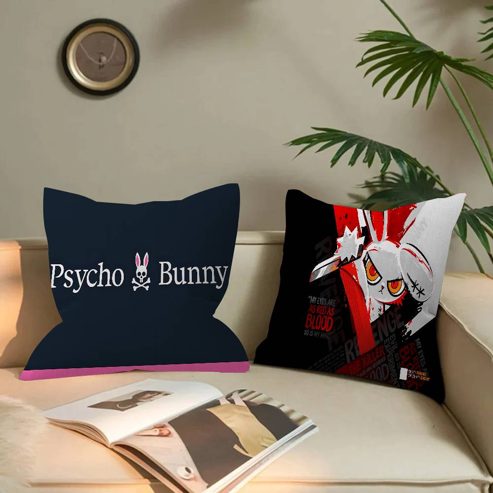 Luxury Fashion P-Psycho Bunny Pillowcase Toon Gift Cushion Cover Bedroom Home Sofa Chair Seat Decor Pillow Case