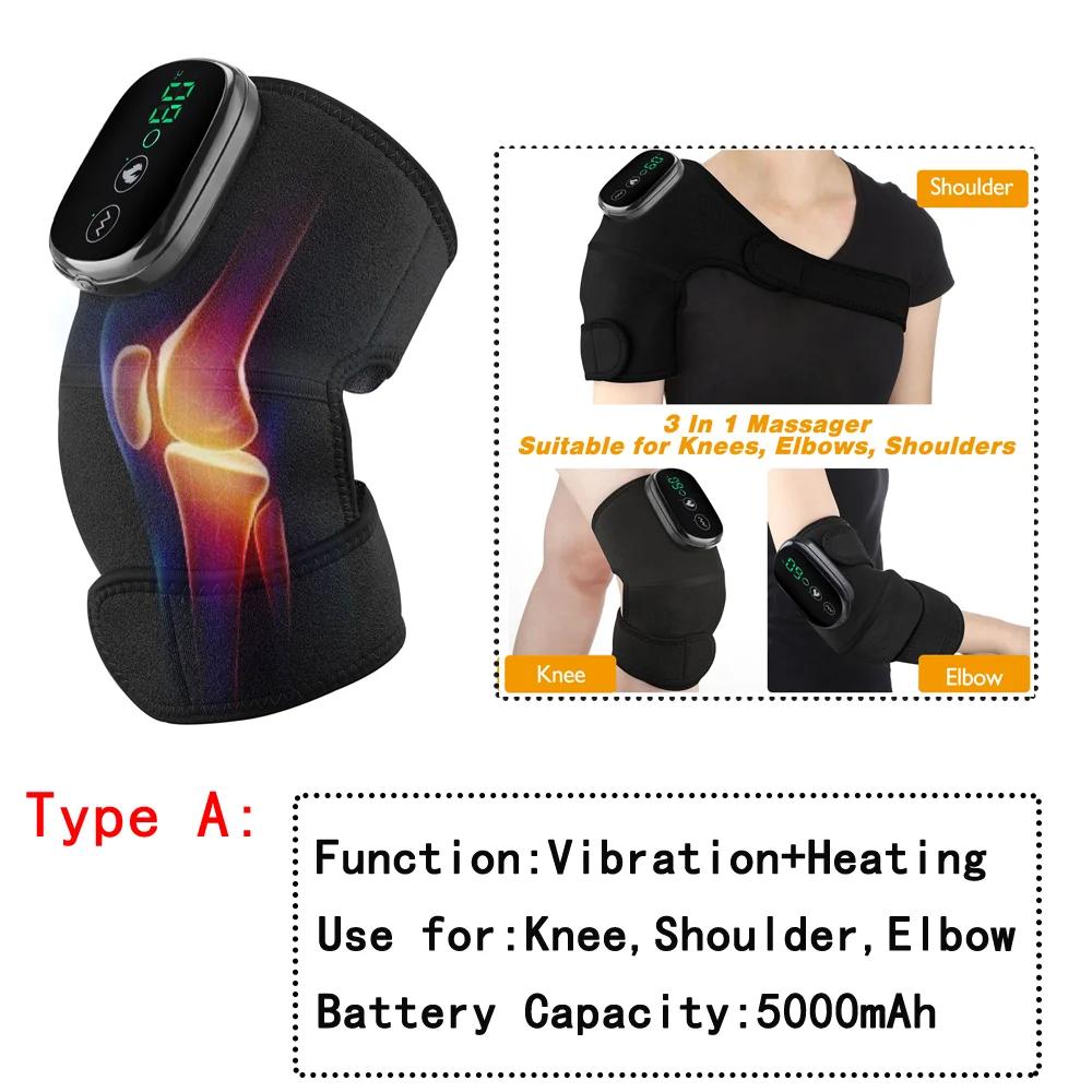 Electric Heating Knee Pad with Vibration Massage for Leg Joint Elbow Support Shoulder Warming Auto Temperature Control Massager