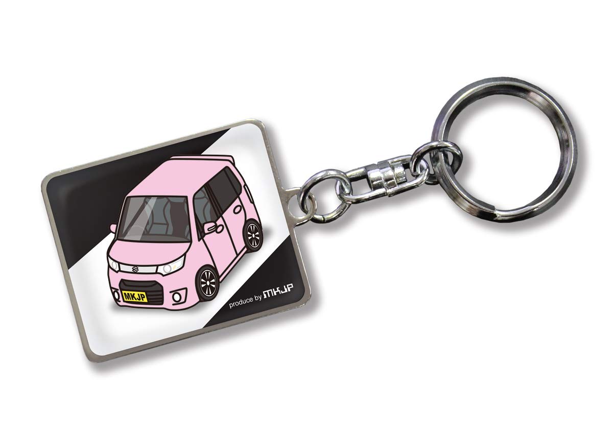 

MKJP Custom Keychain for Suzuki Wagon R Stingray Black Pink Car Color MH34S, Base,
