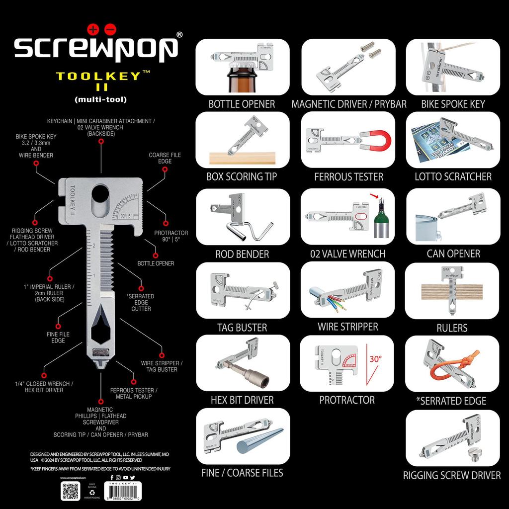 17-in-1 Multi-Tool Keychain, Military Steel Card Tool with Screwdrivers & Bottle Opener, EDC Survival Gear