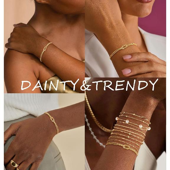 KOHOTA Silber Gold Armbänder für Damen Trendiges Armband-Set Anlaufgeschützt