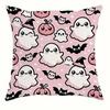 Cute Ghost Pumpkins Pink Pillow Cover Sofa Car Bedroom Decorative Cushion Cover Halloween Home Decor