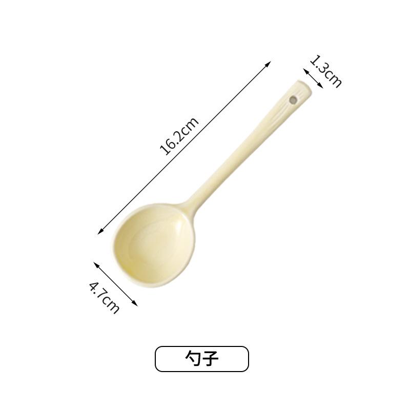 Cute Ceramic Dessert Bowl Round Cartoon Salad Bowl Tableware Household Eating Rice Bowl Dormitory Couple Bowl Spoon Set